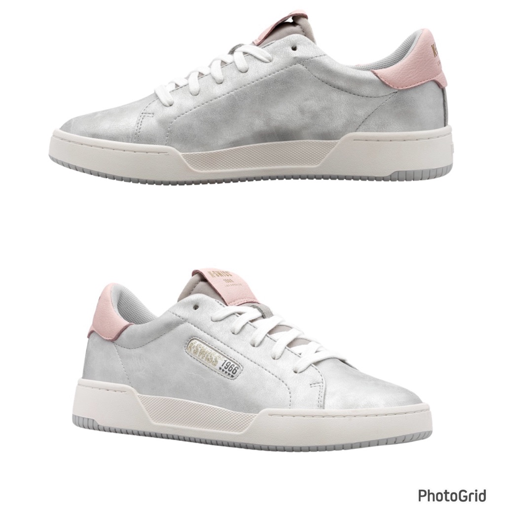 Nwt, K-Swiss Low Top Metallic Silver & Pink Sneakers!